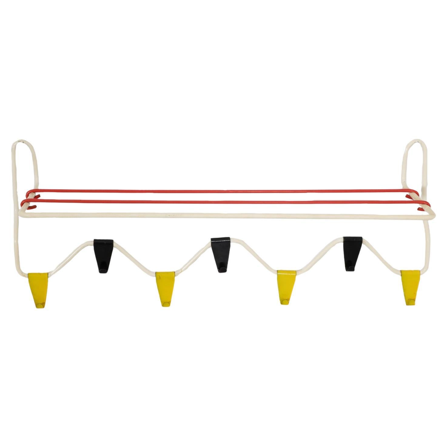 Coen de Vries for Pilastro Colorful Wire Coat Rack with Shelf For Sale