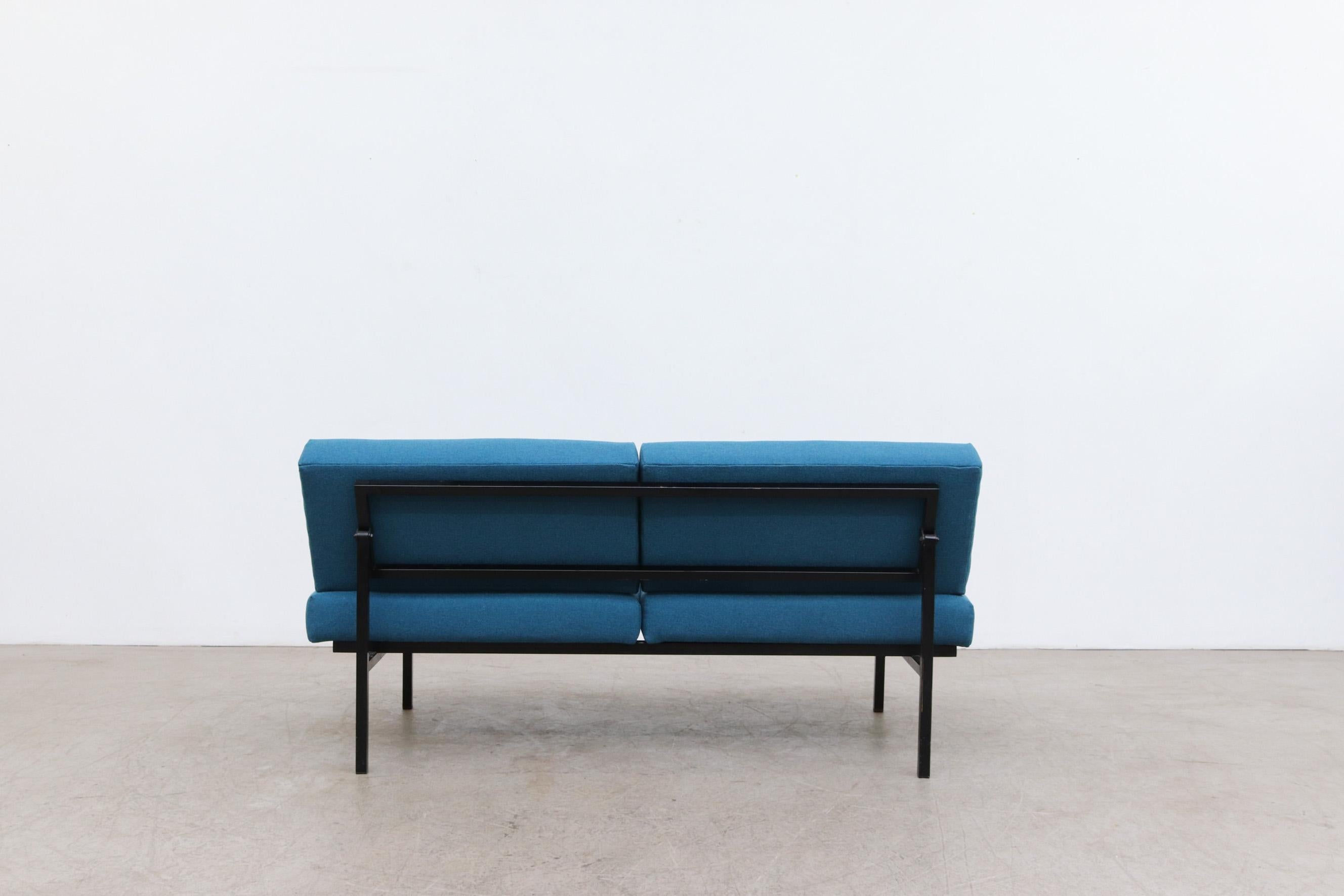 Coen de Vries for Pilastro Convertible Loveseat with Blue Cushions In Good Condition In Los Angeles, CA