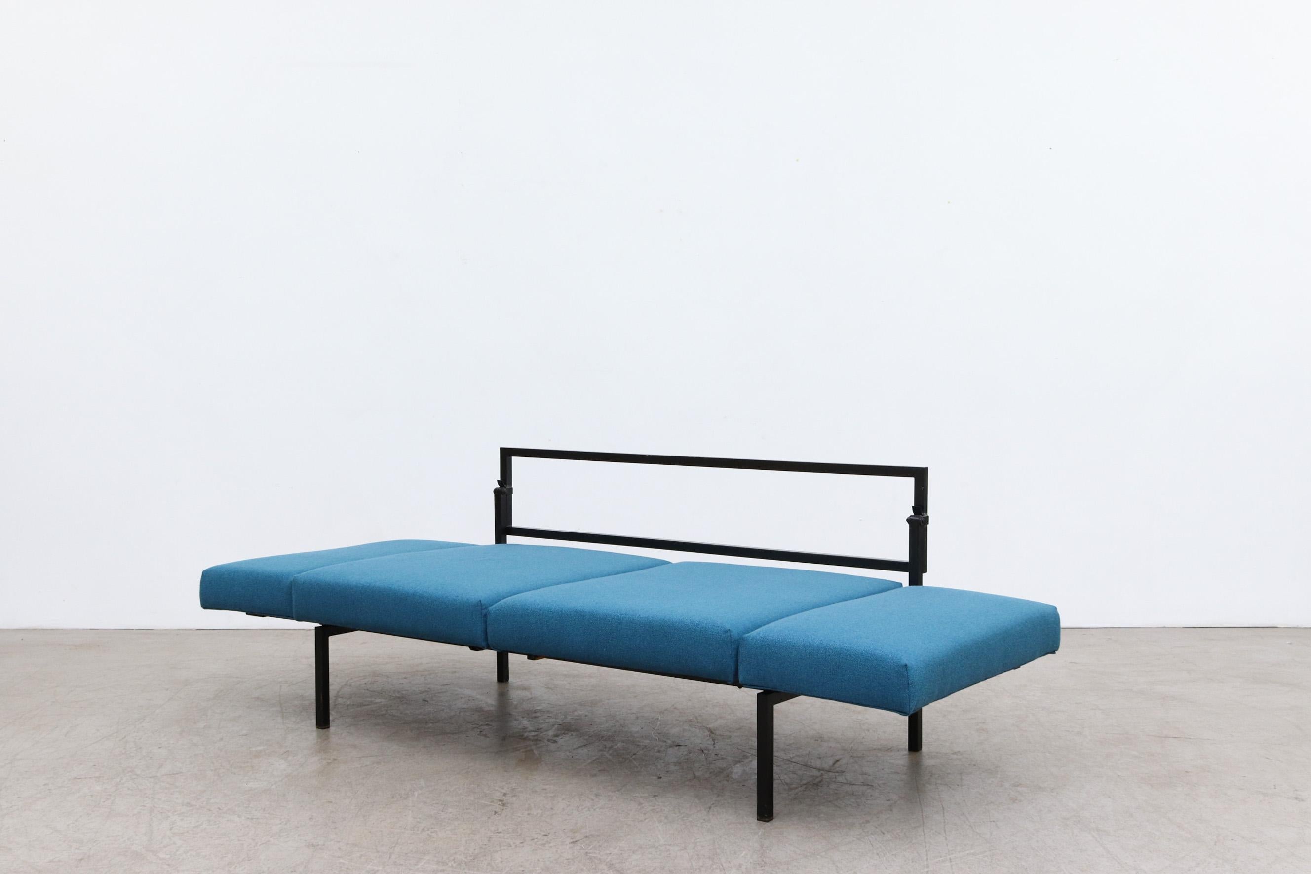 Coen de Vries for Pilastro Convertible Loveseat with Blue Cushions 1