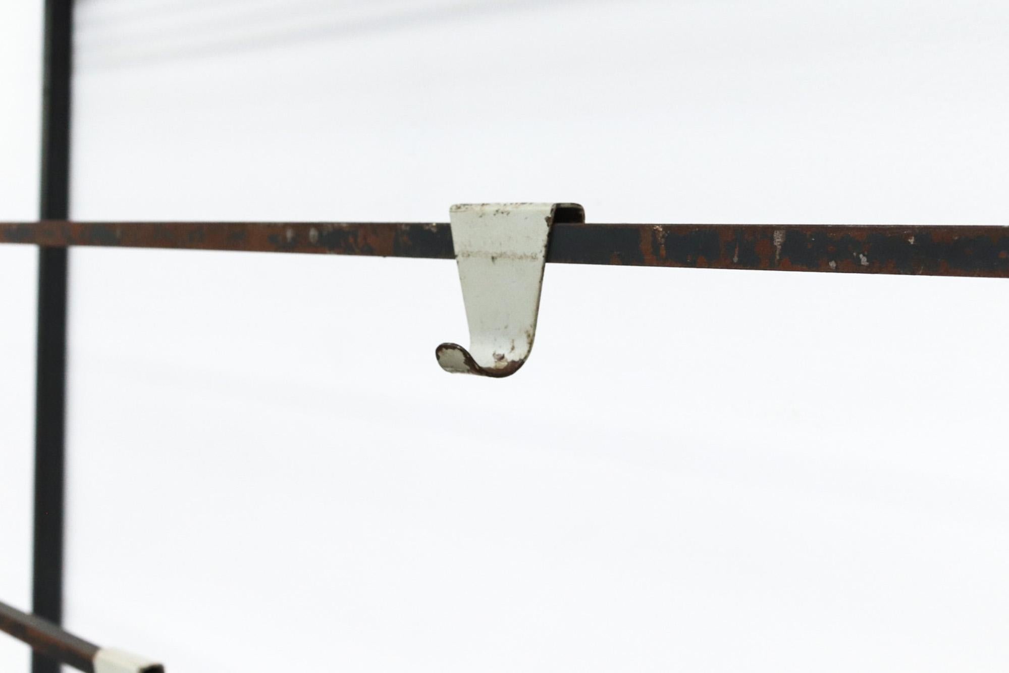 Mid-20th Century Coen de Vries Style Wall Mount Coat and Hat Rack For Sale
