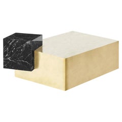 Coexist Askew - Table basse sculpturale en laiton brossé Nero