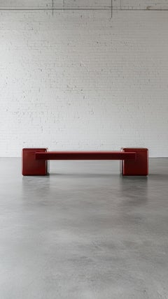 Banco «Coexist Redux» en laca roja con mohair, de Slash Objects
