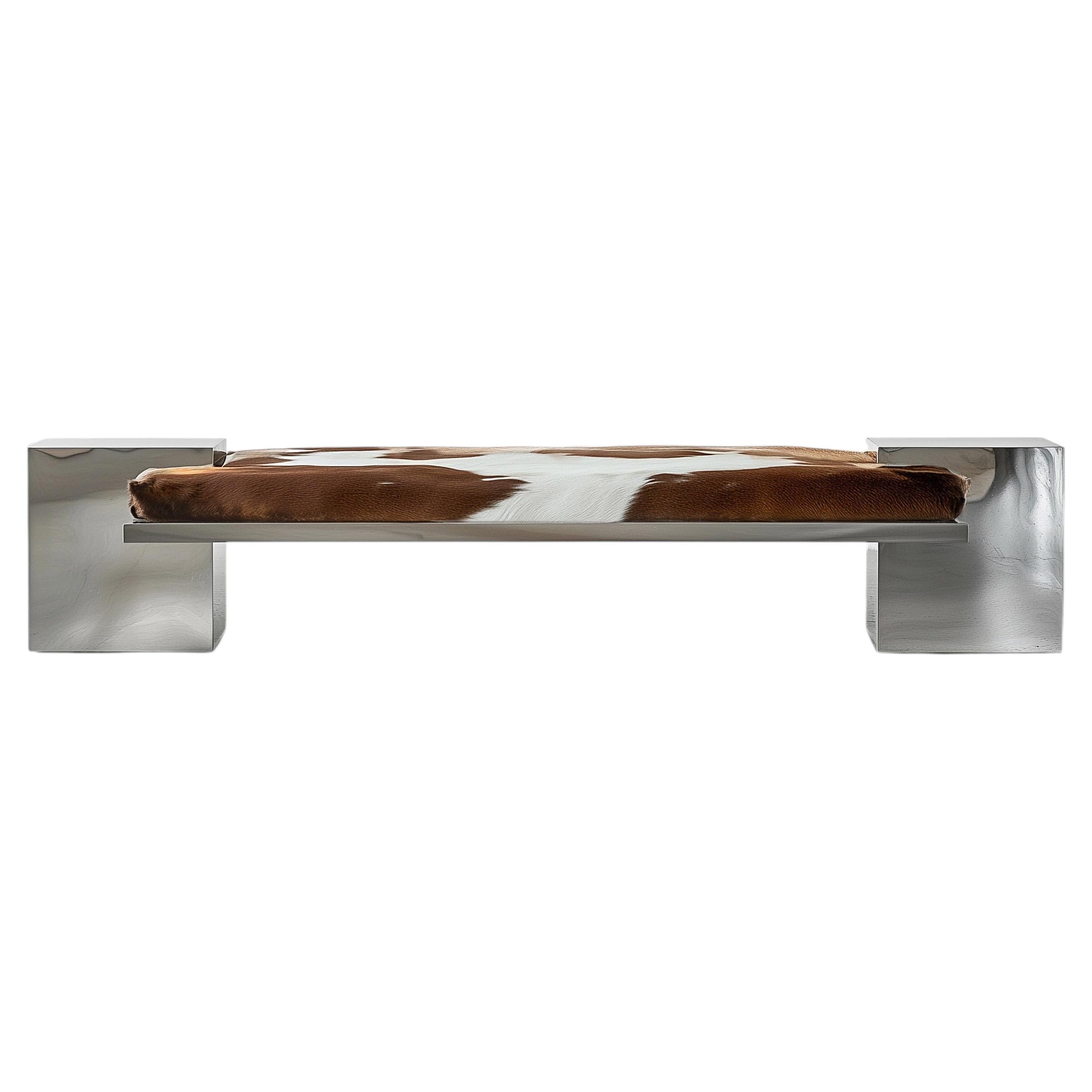 Coexist - Banc contemporain en acier inoxydable, siège moderne sculptural
