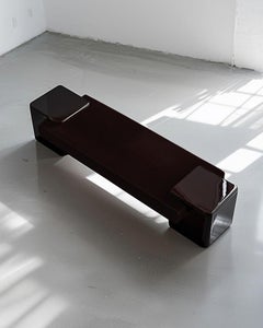 Coexist Contemporary Ebony Bench Lacquered, Sculptural Seating