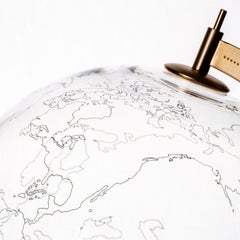 Coexist Mod Ground Glass and Brass World Map
