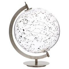 Coexist Sky Glass and Brass Nickel Plated World Map Silver