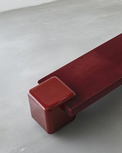 Coexist Contemporary Oxblood Bench Lacquered - Sculptural Modern Seating