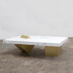 Coexist - Sculptural Marble and Brass Coffee Table