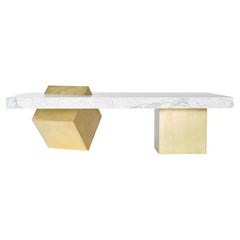 Coexist - Sculptural Marble and Brass Coffee Table