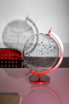 Coexist Sky Glass Map in Nickel Plated Brass, Red version