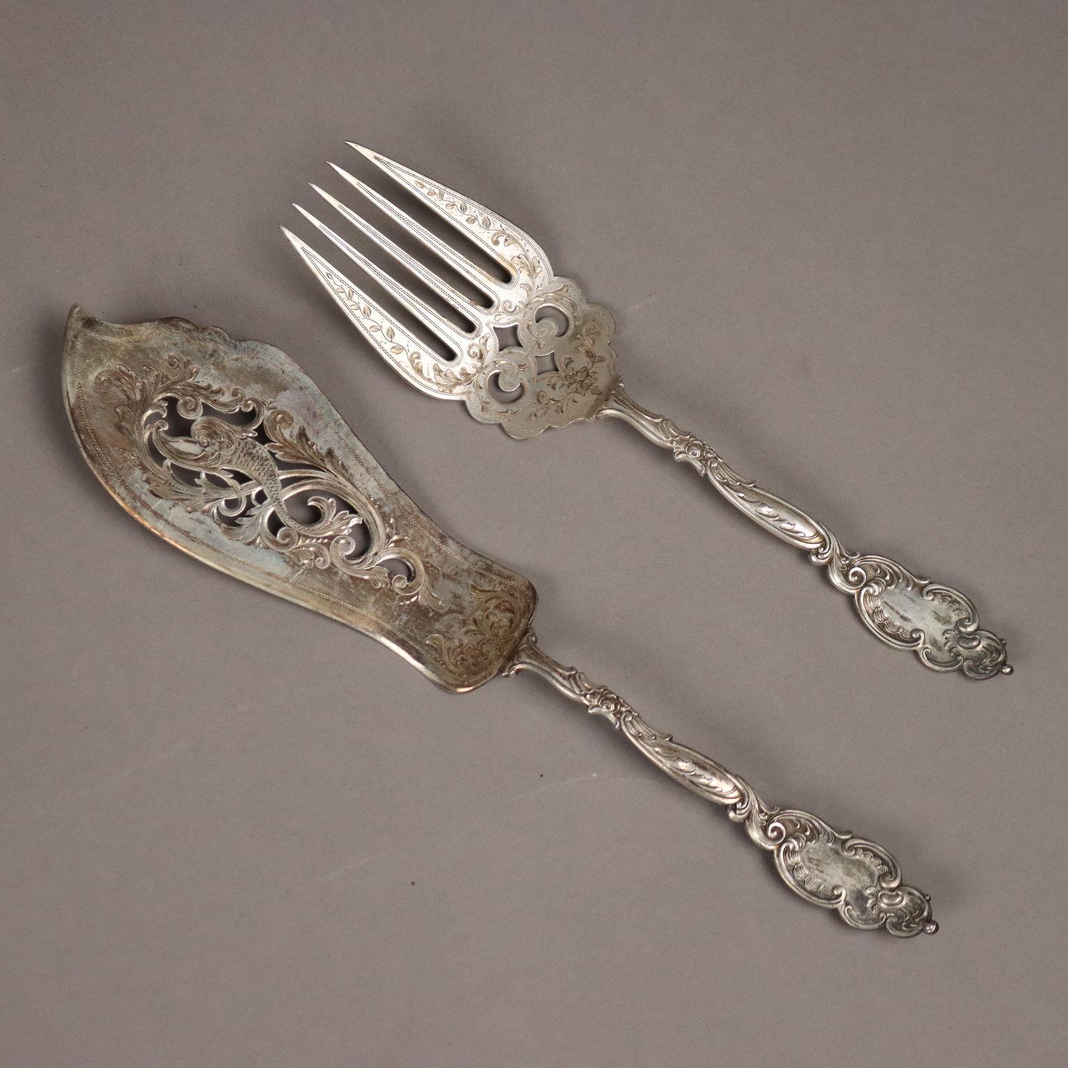 Mid-20th Century Cofanetto con Servizio di Posate in Argento Germania Primi '900 in vendita