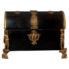 Coffret Renaissance italienne du début du XVIIe siècle en ébène, bronze doré et pierres dures