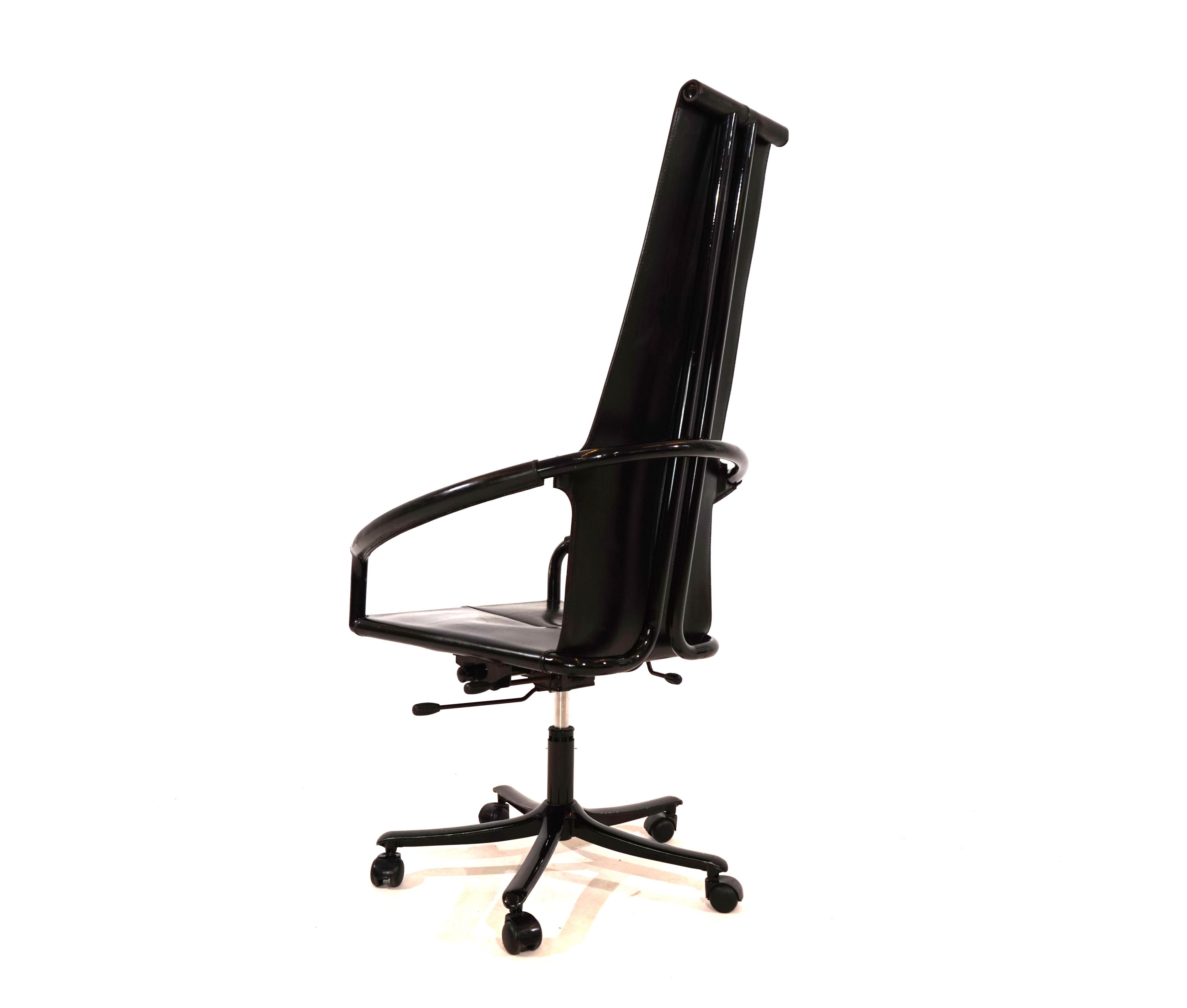 Cofemo Italia silla de oficina de cuero 80s en Bueno estado para la venta en Ludwigslust, DE