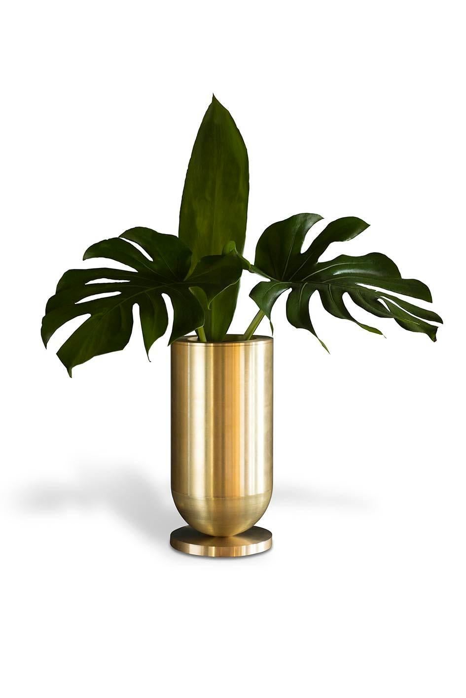 Post-Modern Cofete Brass Vase, Jan Garncarek