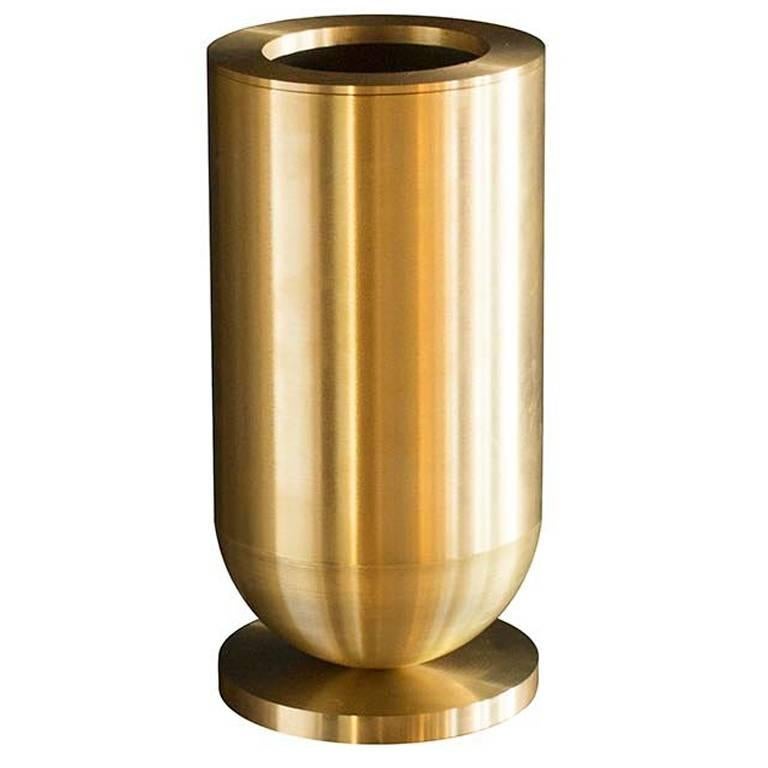 Polish Cofete Brass Contemporary Sculptural Vase by Jan Garncarek For Sale