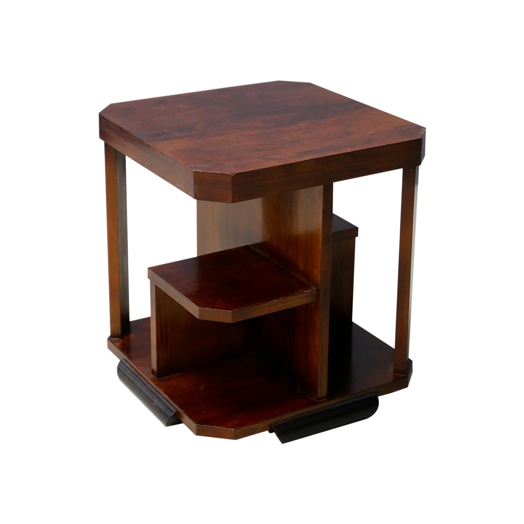 Coffee Table Art Deco Attributed to Gio Ponti in Walnut, 1930s