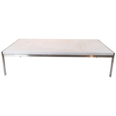 Coffe Table, Model PK63A, in Stainless Steel and Marble by Poul Kjærholm