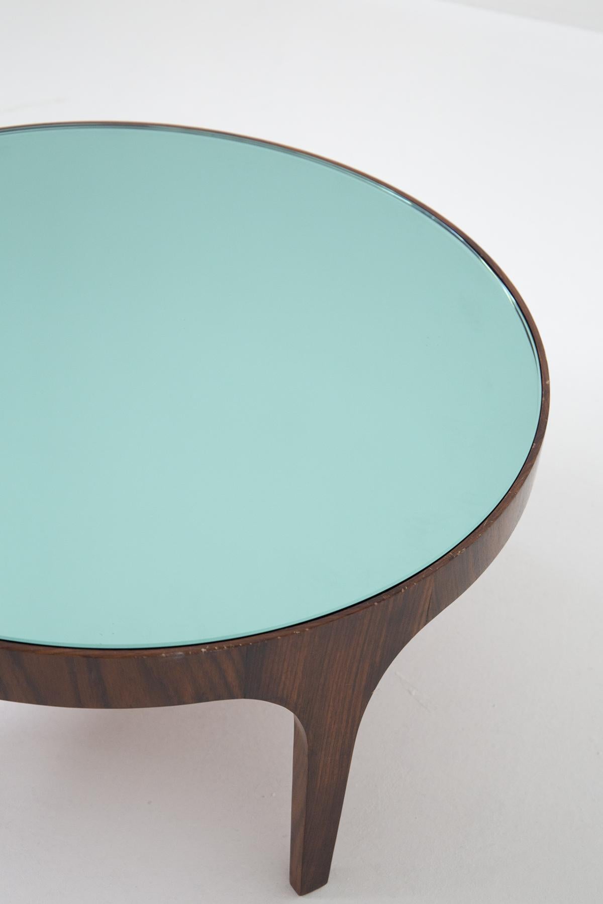 Coffe Table with Light Blue Glass by Fontana Arte, Manufacturer's Label 3