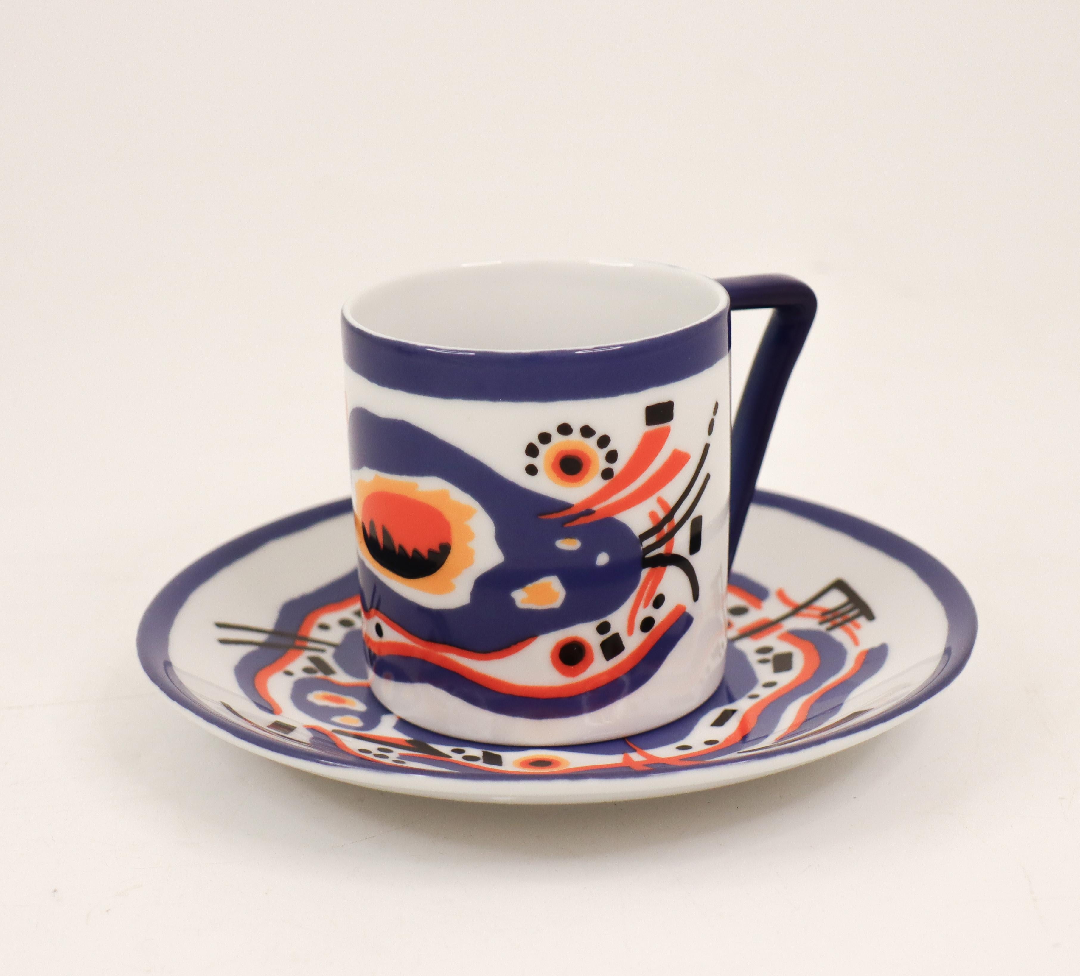 Coffecup & Untertasse – Wassily Kandinsky- Kandinsky Design (Skandinavische Moderne) im Angebot