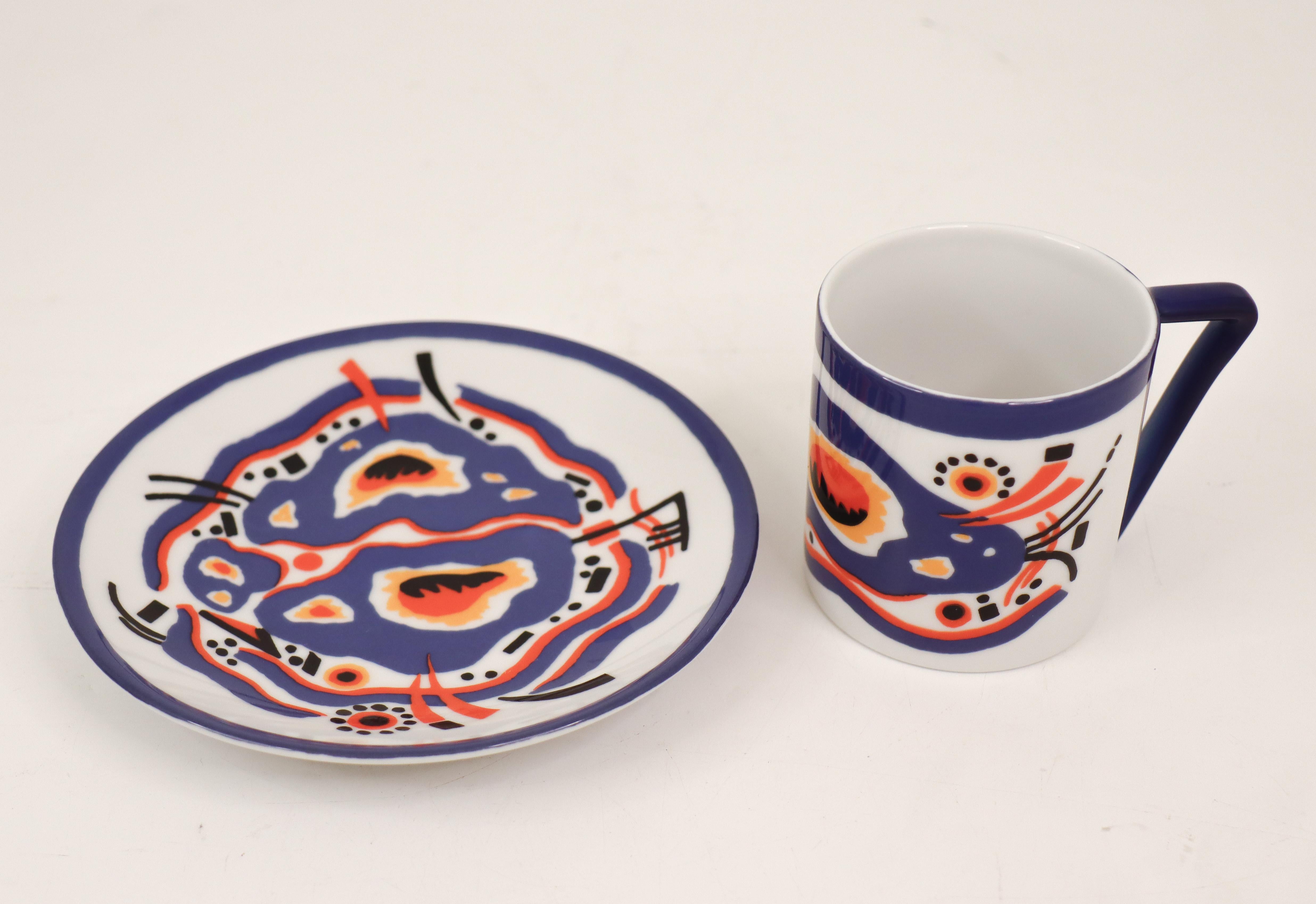 Coffecup & Untertasse – Wassily Kandinsky- Kandinsky Design (Schwedisch) im Angebot