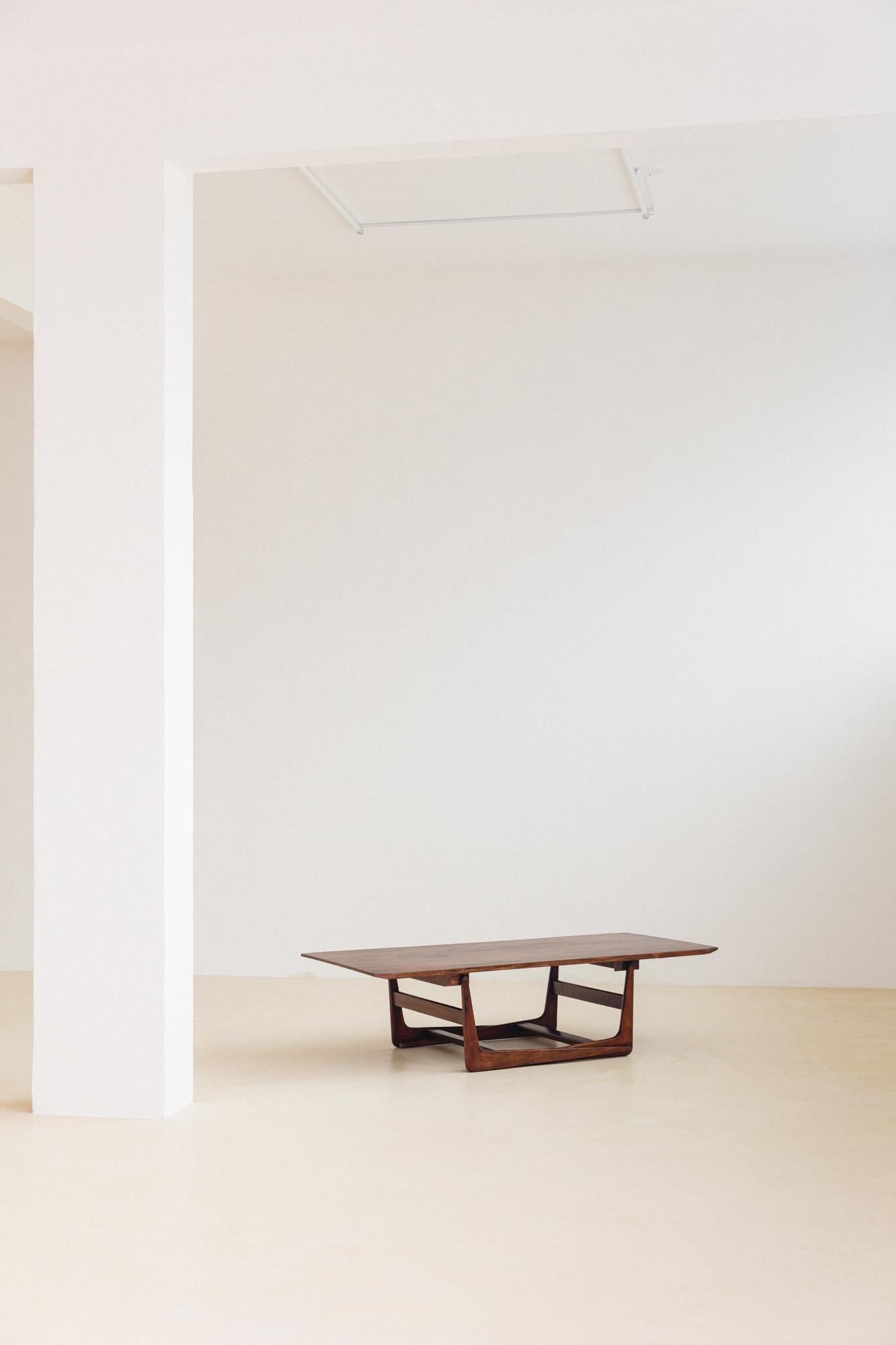 Coffee and Dining Table in Rosewood, Martin Eisler, Brazilian Midcentury, 1950s In Good Condition For Sale In New York, NY