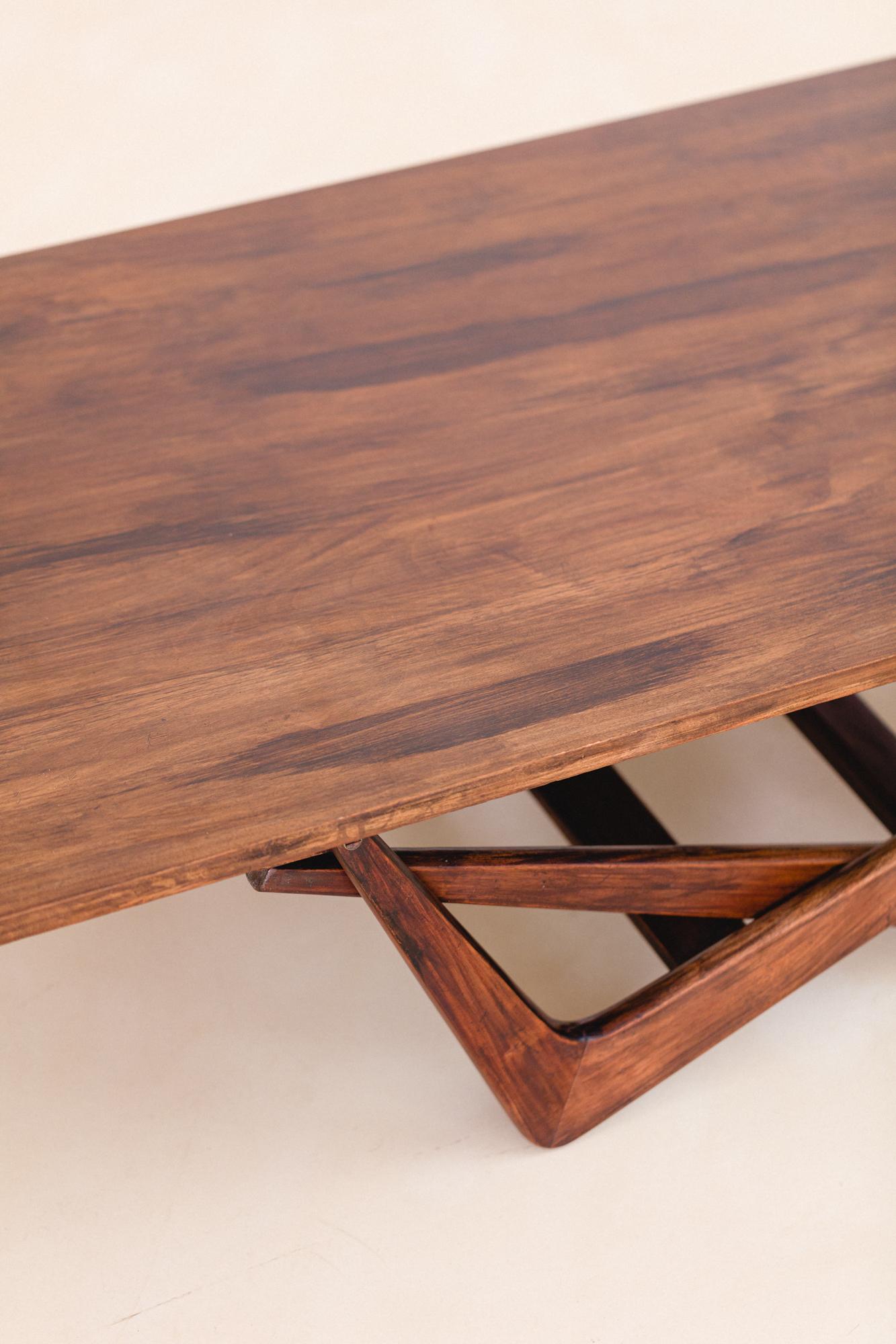 Coffee and Dining Table in Rosewood, Martin Eisler, Brazilian Midcentury, 1950s For Sale 3