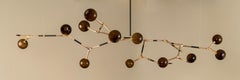 Ciondolo scultoreo Mantis 13 Coffee in vetro e bronzo lucido di Isabel Moncada