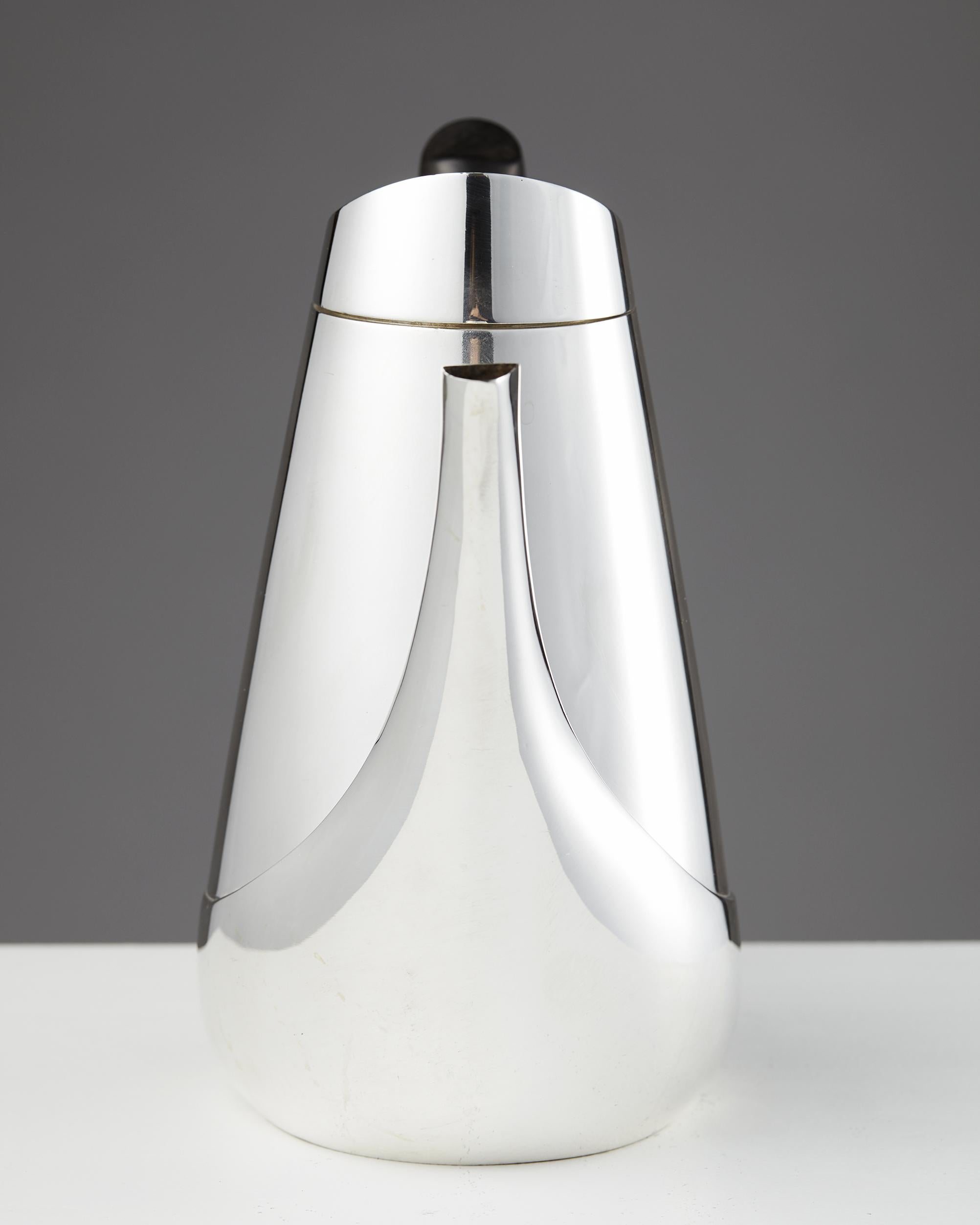 Swedish Coffee and Sugar Bowl, Anonymous for Kronen Sølvvarefabrik, Denmark, 1950s