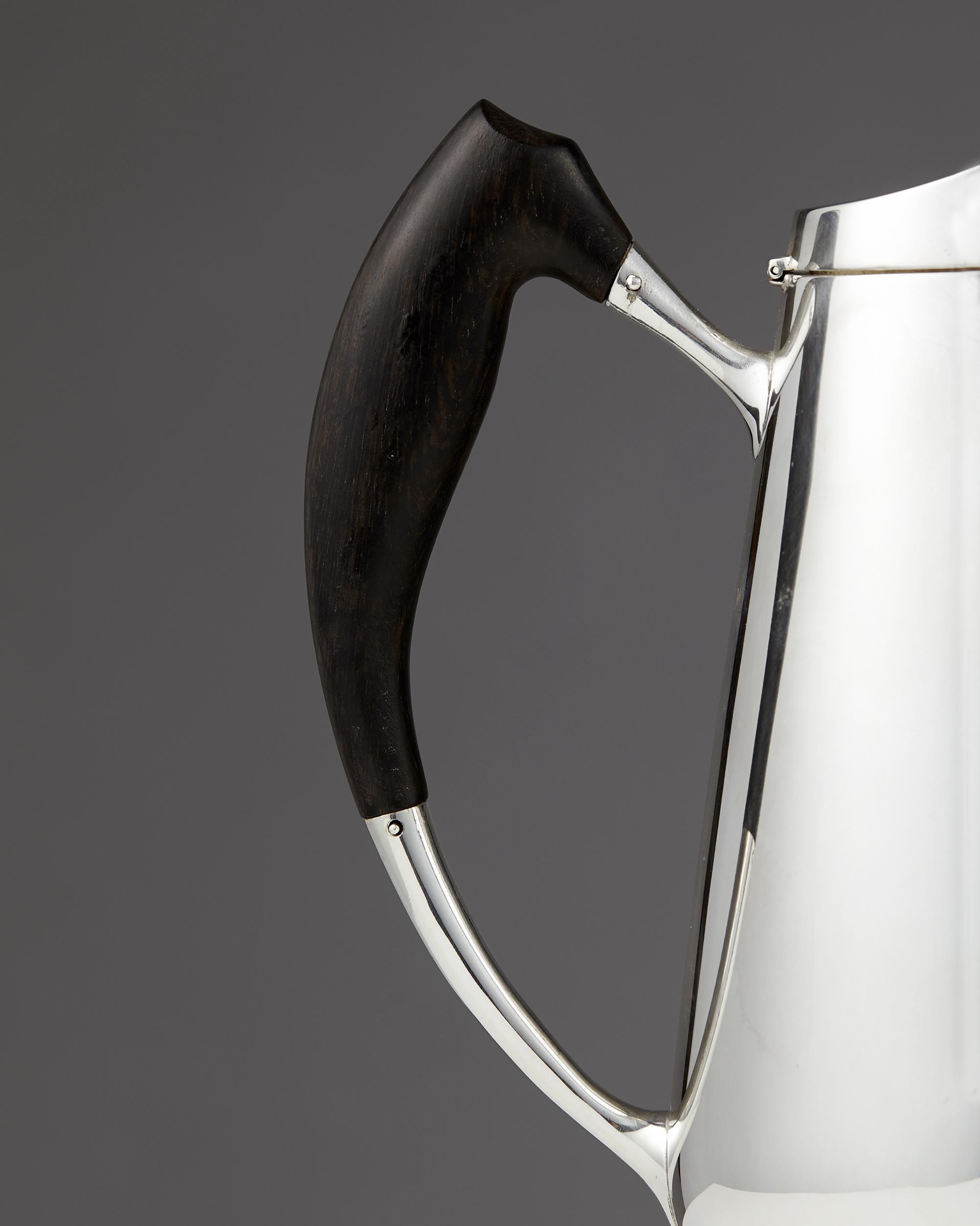 Coffee and Sugar Bowl, Anonymous for Kronen Sølvvarefabrik, Denmark, 1950s In Good Condition In Stockholm, SE