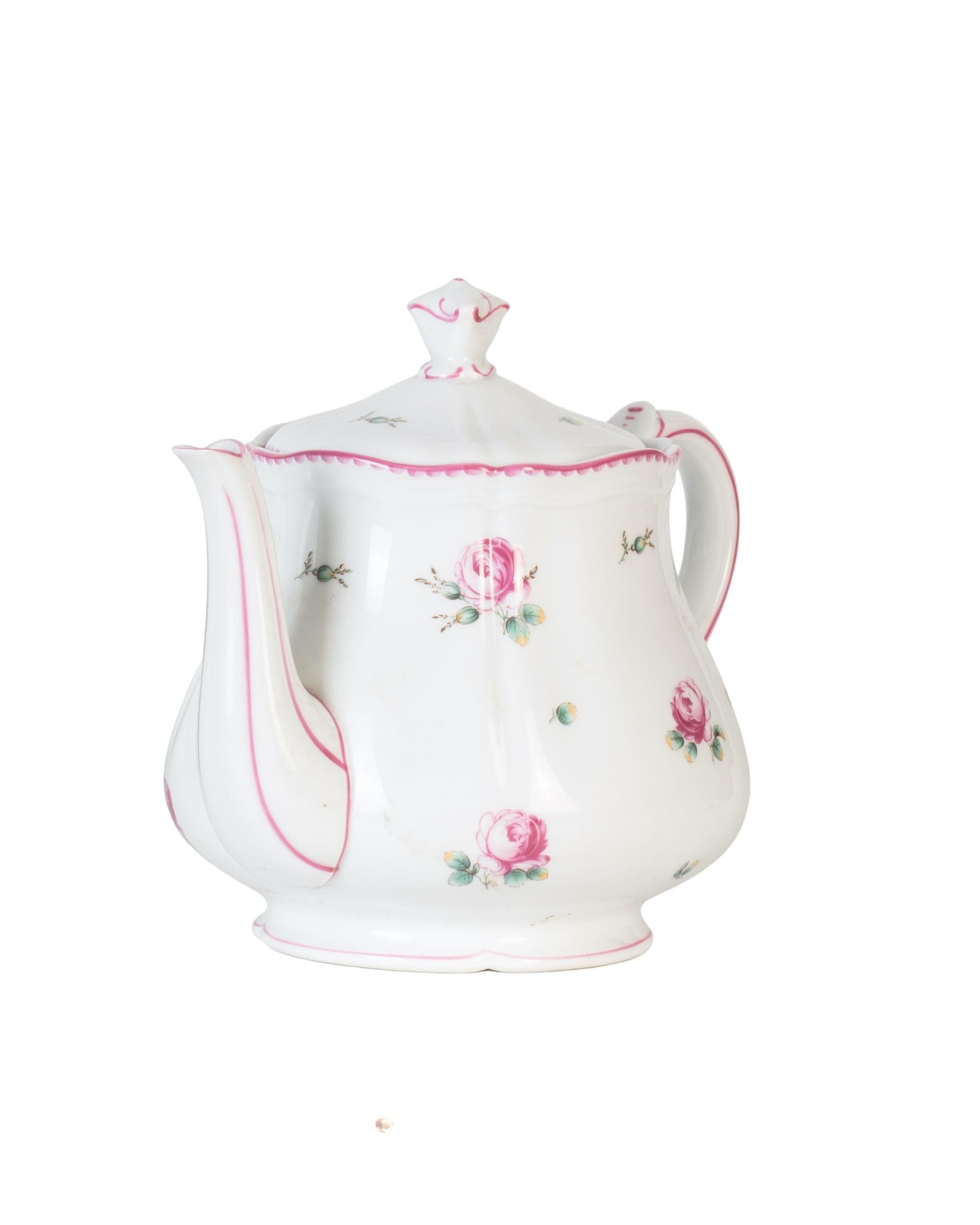 Mid-20th Century Coffee and Tea Set Antico Doccia Decor, by Richard Ginori, 1960s