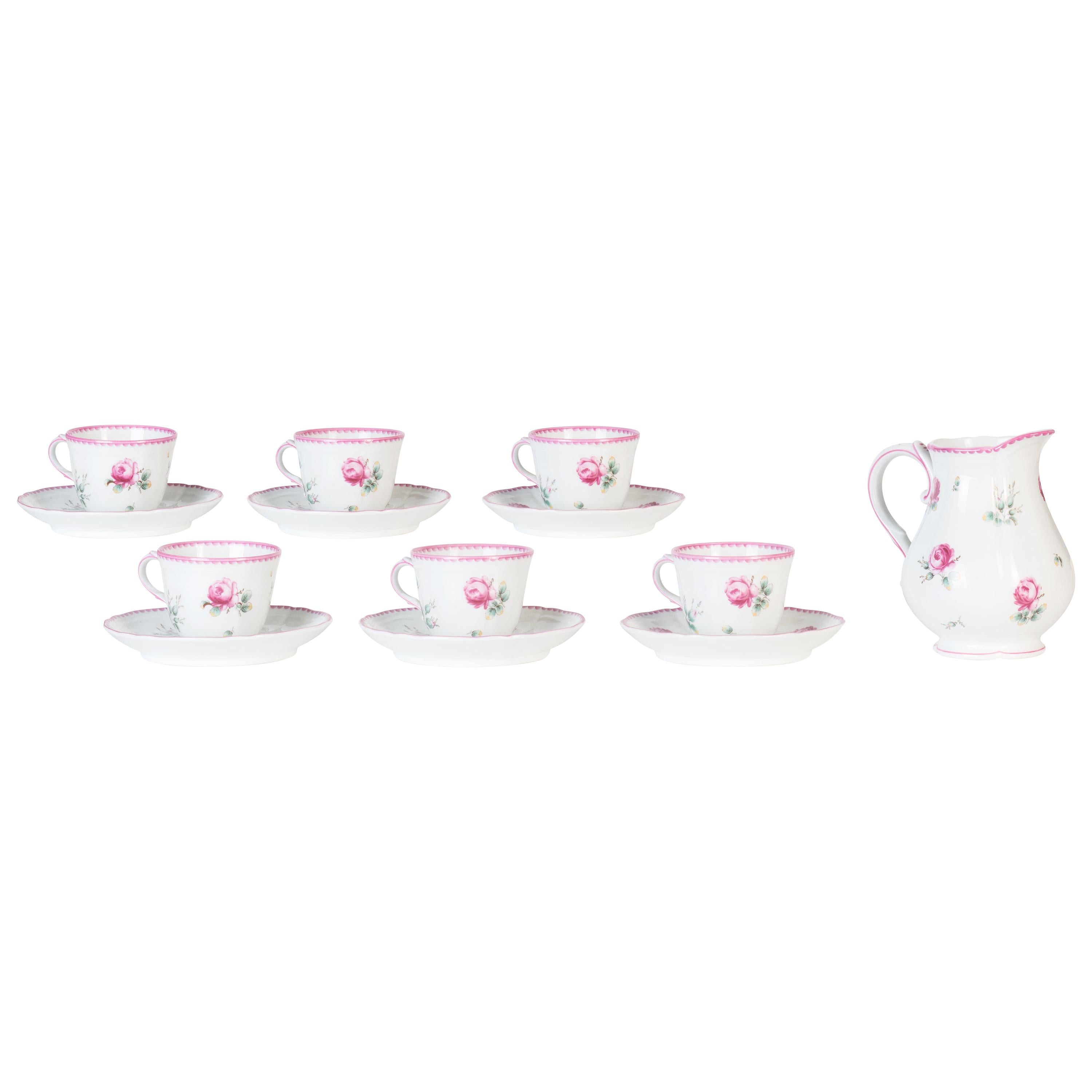Coffee and Tea Set Antico Doccia Decor, by Richard Ginori, 1960s