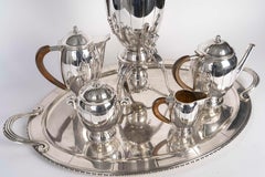 Coffee and Tea Set with Samovar, Sugar Bowl and Milk Jug, Art Nouveau Period.