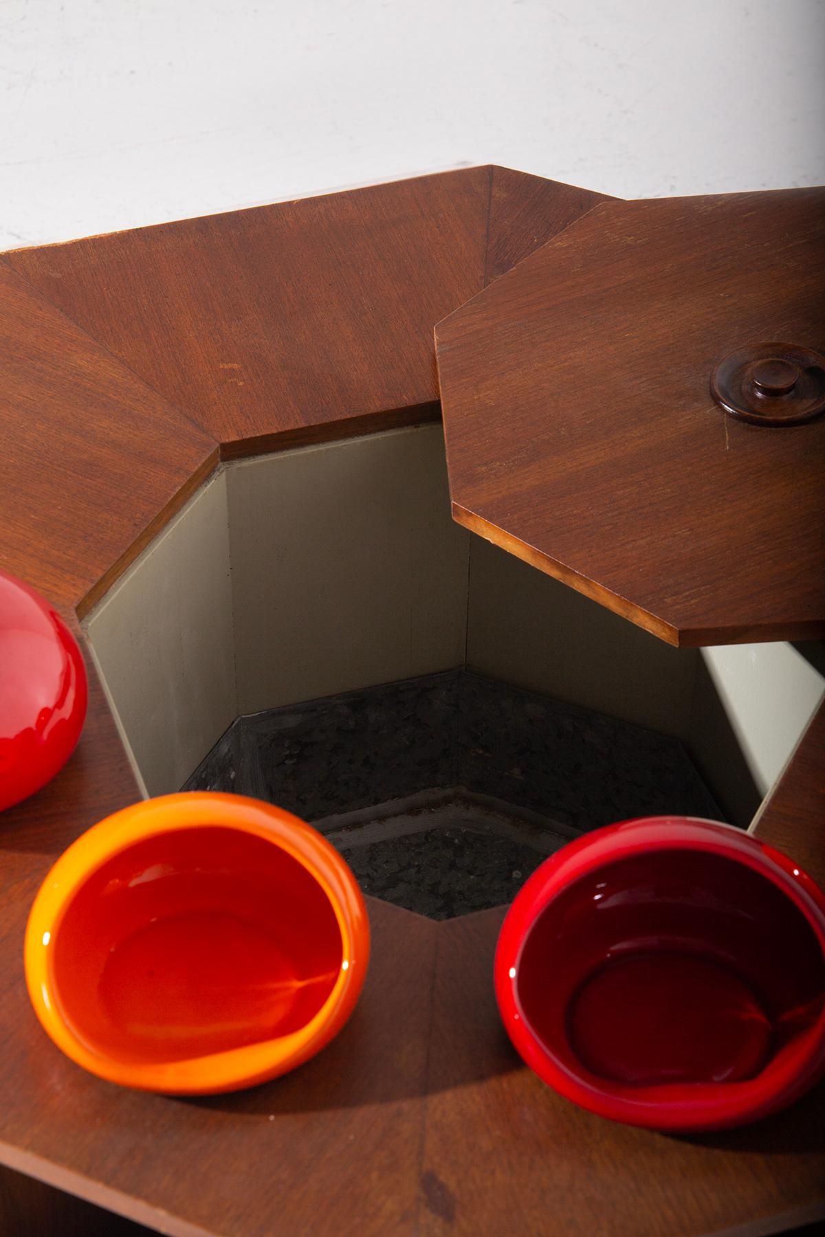 Italian Coffee Bar Table with Ceramic by V. Gregotti in vendita