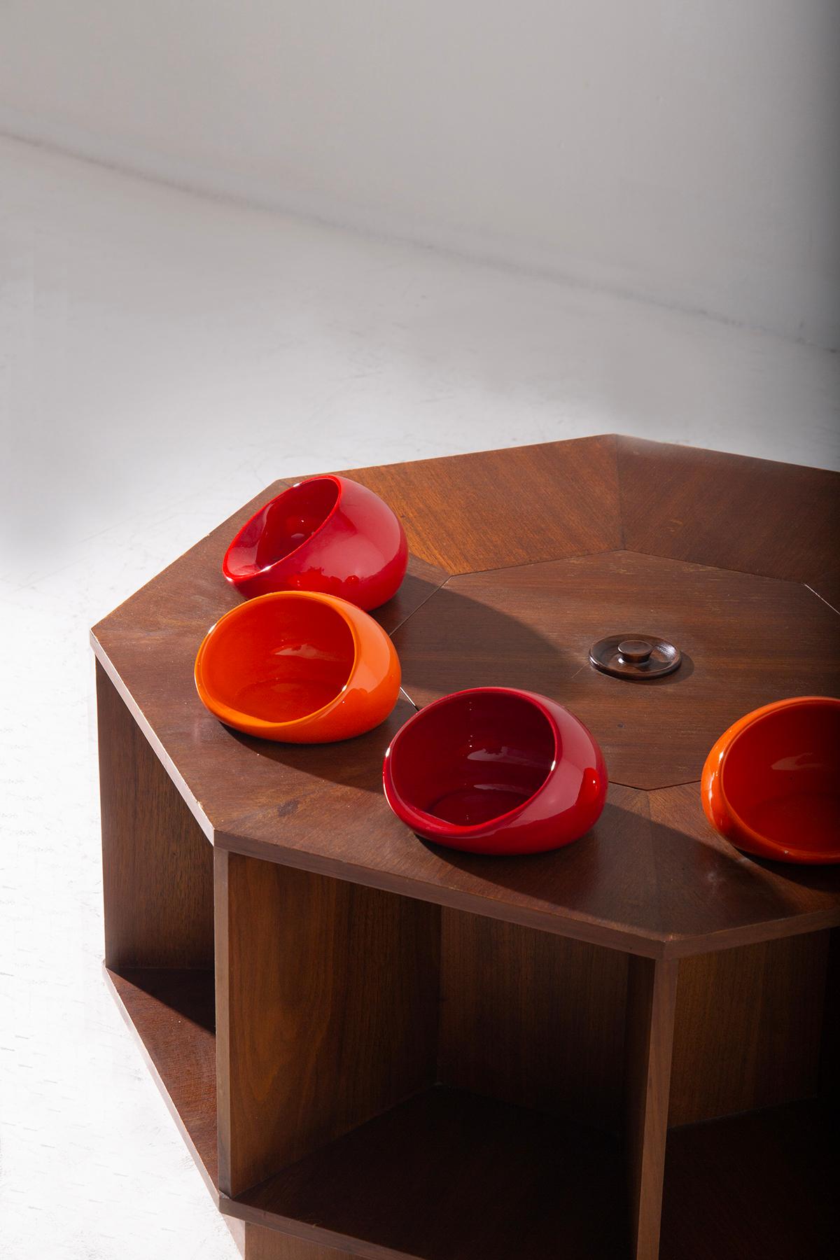Mid-20th Century Coffee Bar Table with Ceramic by V. Gregotti in vendita