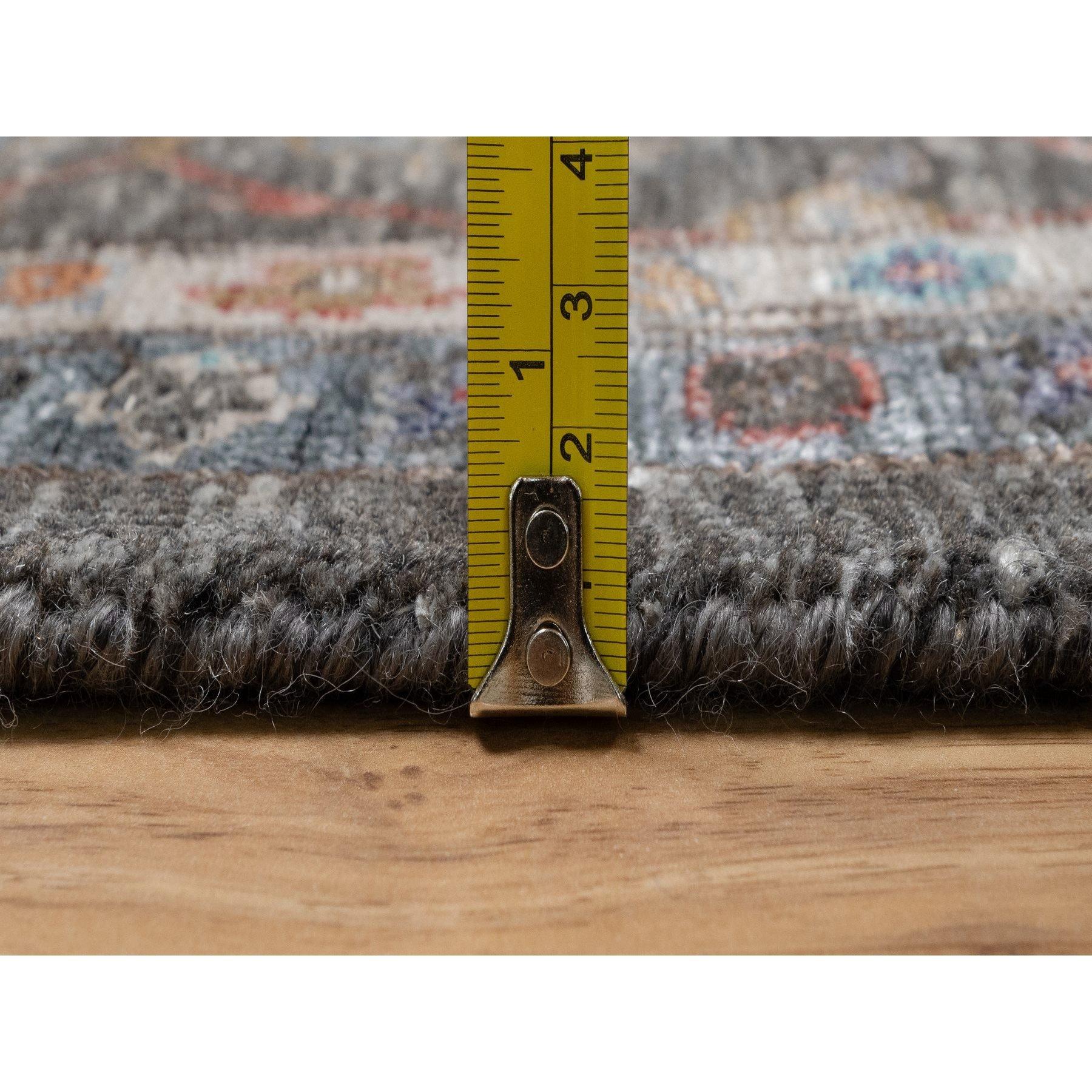 Kaffee Brown Hand geknotet Persisch Scrolls Blatt Design Wolle & Seide Teppich 7'9 