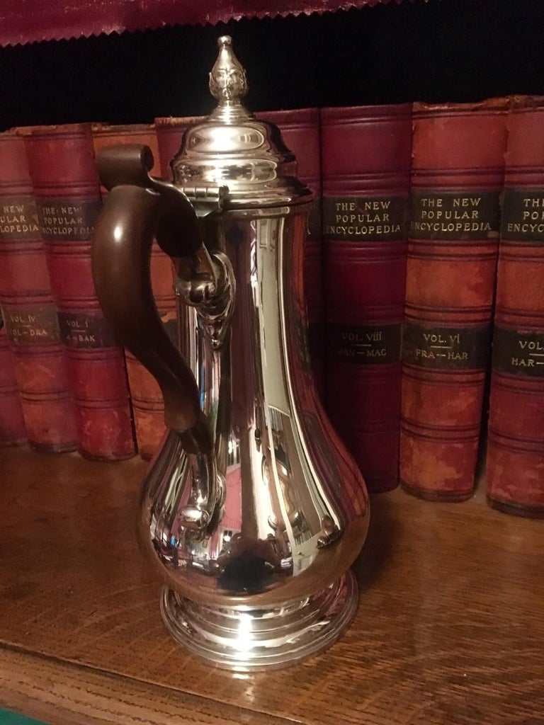 Coffee / Chocolate Pot, Silver Plated, English at 1stDibs