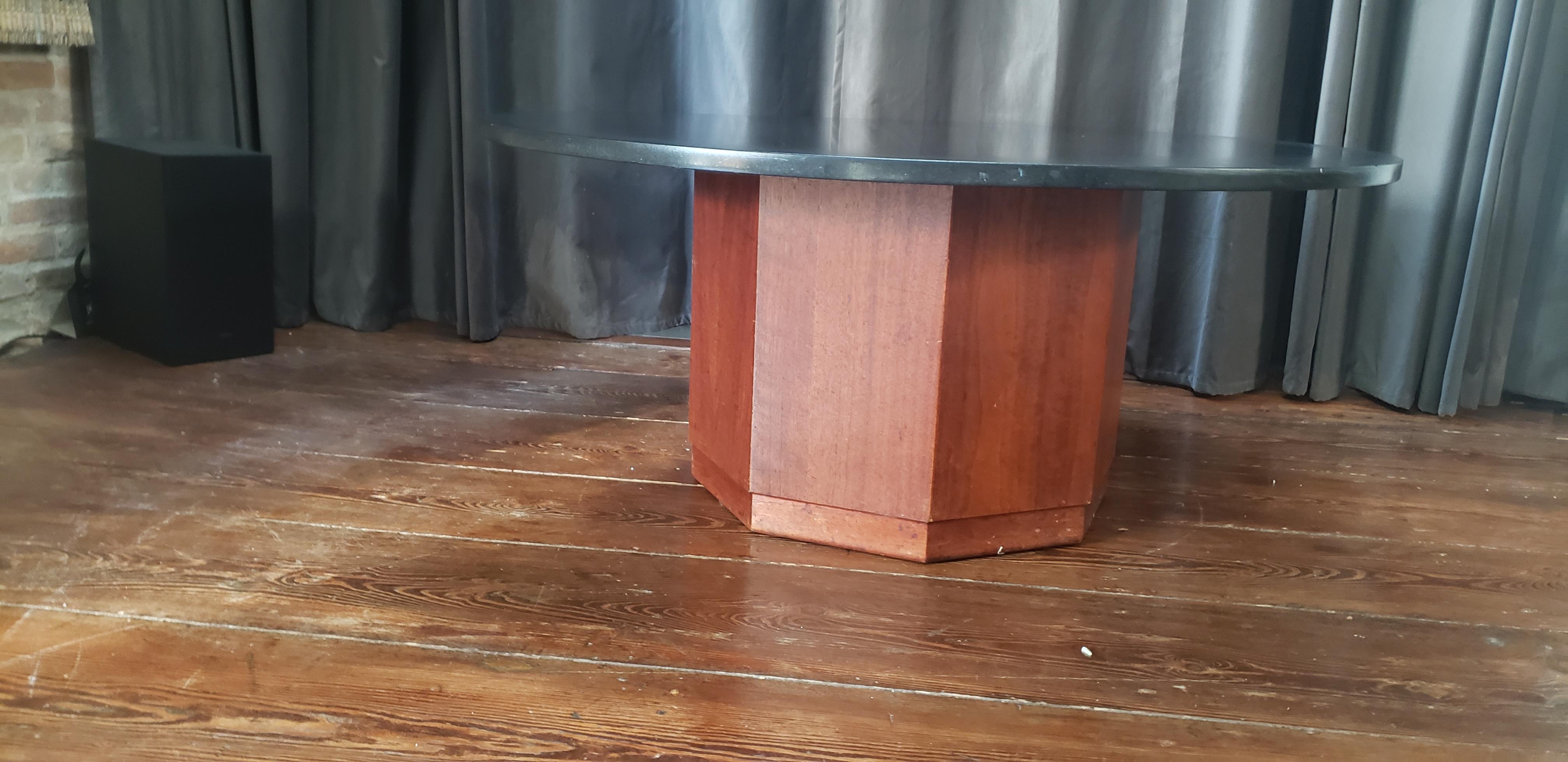 Coffee - Cocktail Table by Fred Kemp In Soapstone and Walnut For Sale 2