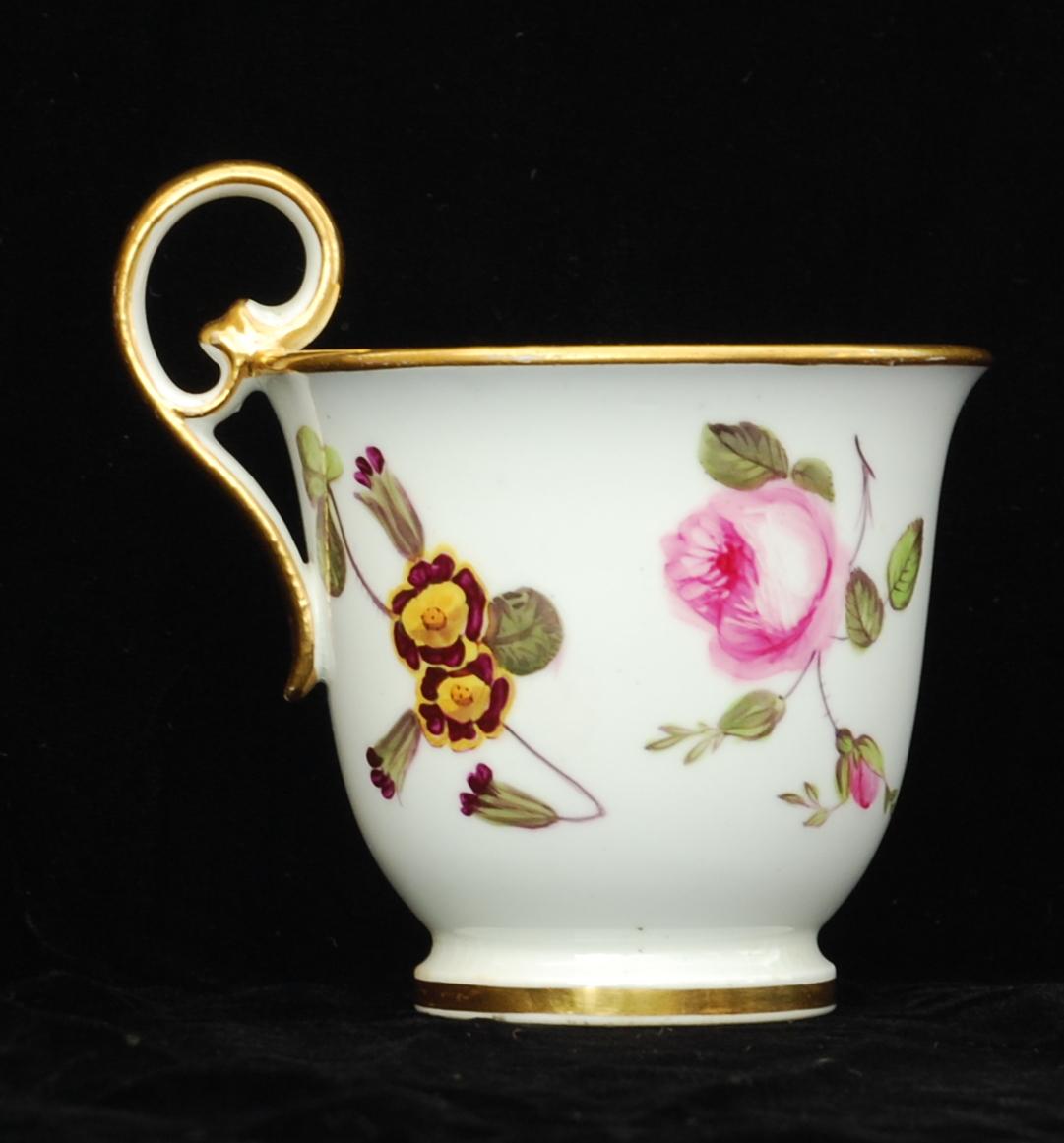 Regency Coffee Cup and Saucer Nantgarw Porcelain, circa 1815 For Sale