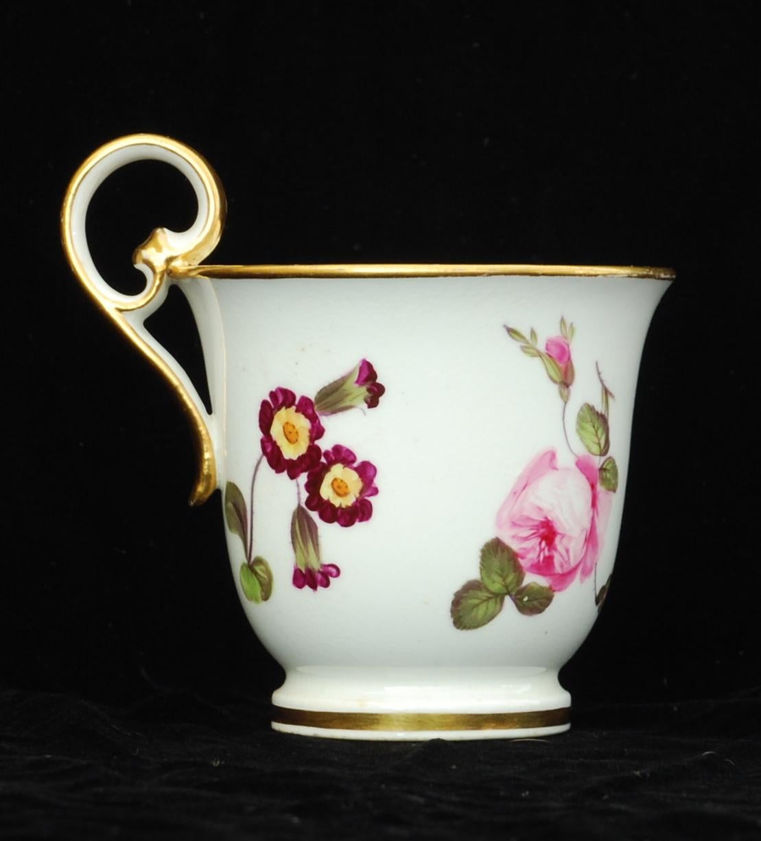 Welsh Coffee Cup and Saucer Nantgarw Porcelain, circa 1815 For Sale