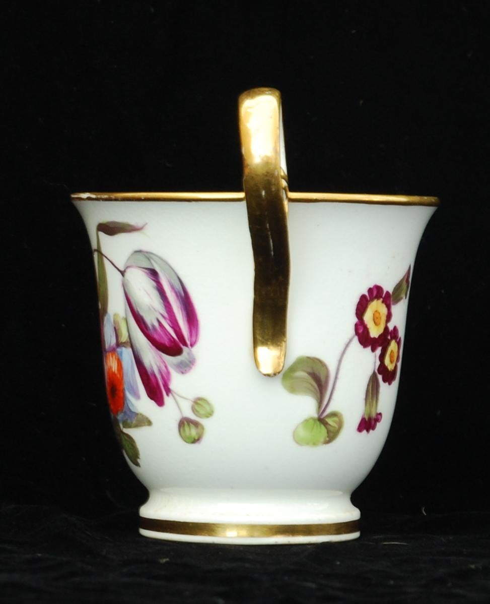 Molded Coffee Cup and Saucer Nantgarw Porcelain, circa 1815 For Sale