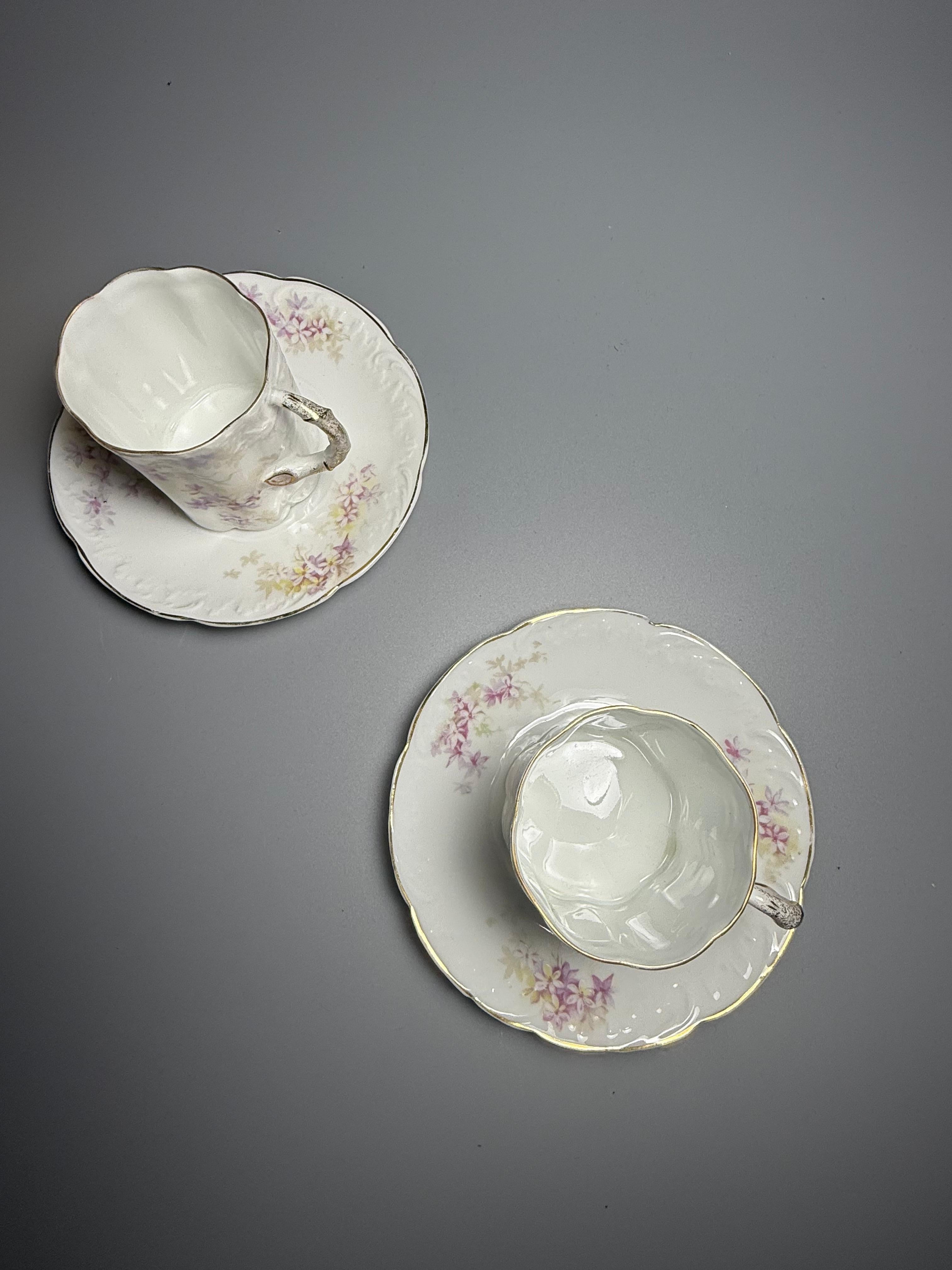 Allemand Tasses à demitasse et soucoupes à café Rosenthal Monbijou en vente