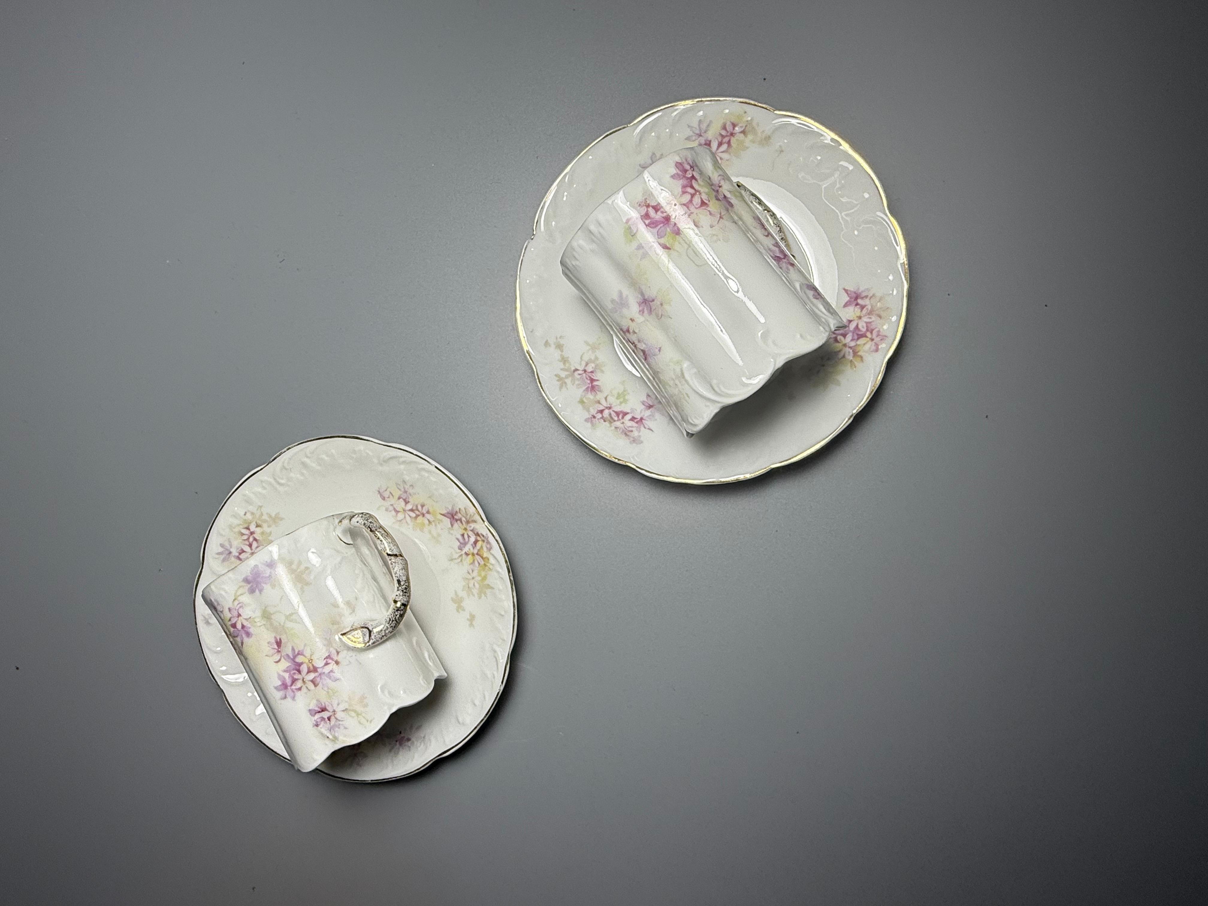 Vernissé Tasses à demitasse et soucoupes à café Rosenthal Monbijou en vente