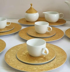 Coffee Dessert Service by Rosenthal Bjorn Wiinblad 24-Karat Plated, 1980