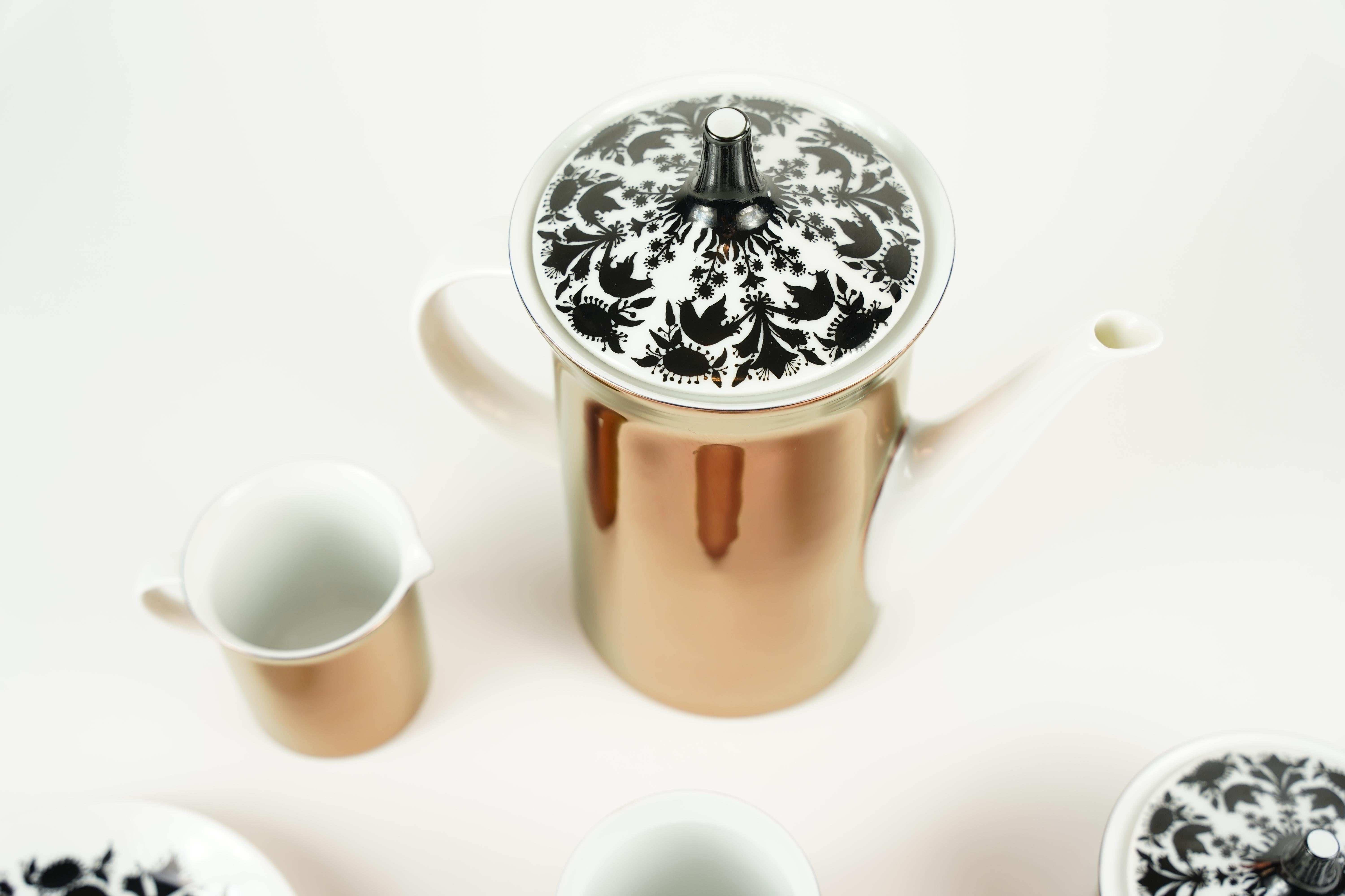 Kaffee-Dessert-Service Bjørn Wiinblad by Rosenthal Hilton , 1980 (Beschichtet) im Angebot