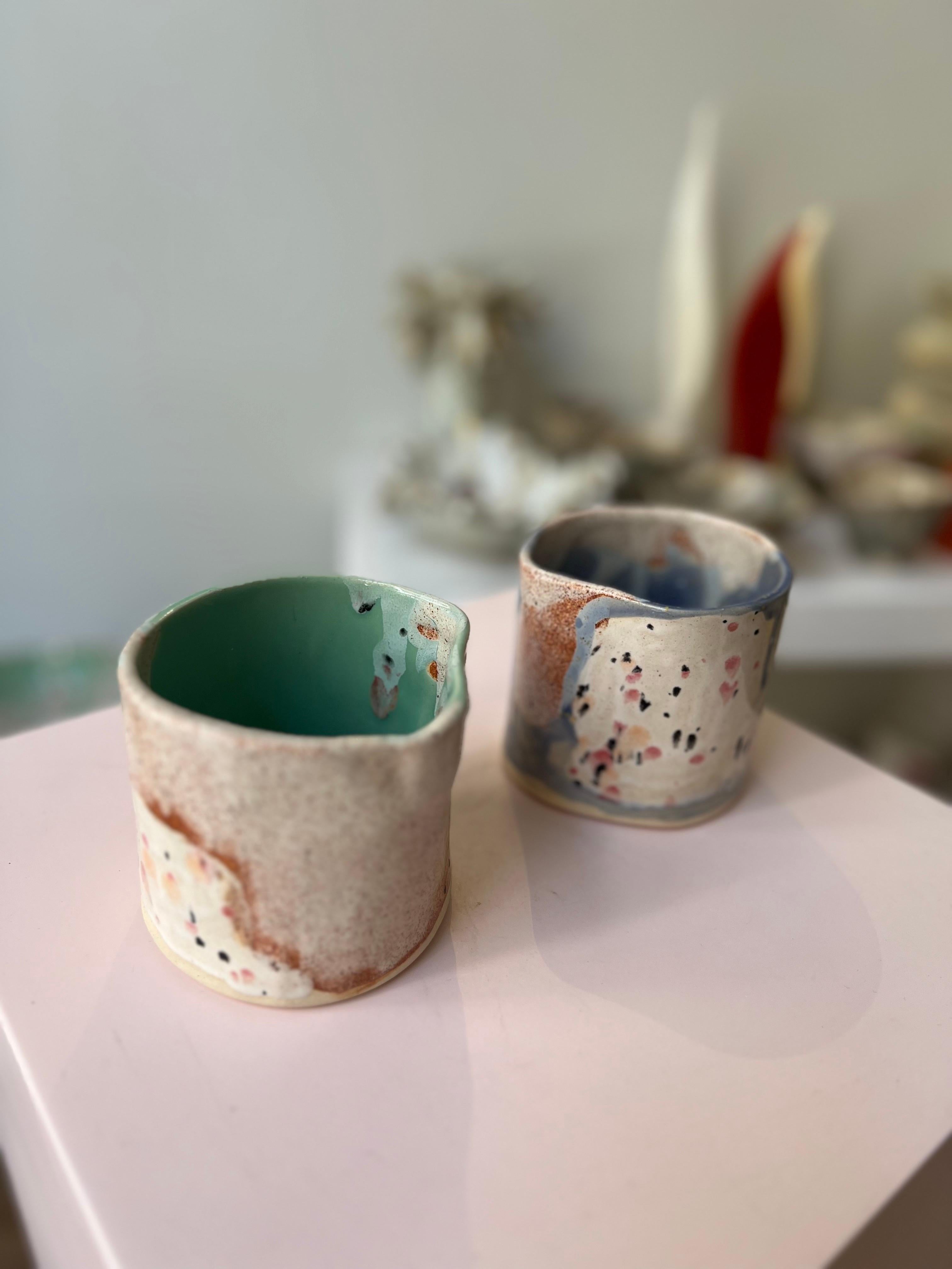 Coffee Mugs Japanese Inspired by artist- designer Hania Jneid In New Condition For Sale In BARCELONA, ES
