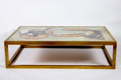 Coffee or Cocktail Table with a Precious Marble Top Signed  by P. Marazzi