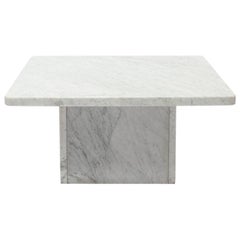 Coffee or Side Table in Carrara Marble, 1980s