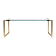 Late 20th Century Minimalist Glass & Polished Brass Pioneer T53 Coffee Table