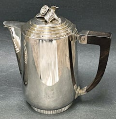 "Cafetera y Azucarero", Piezas Art Decó de Atelier Borgila, Plata de ley
