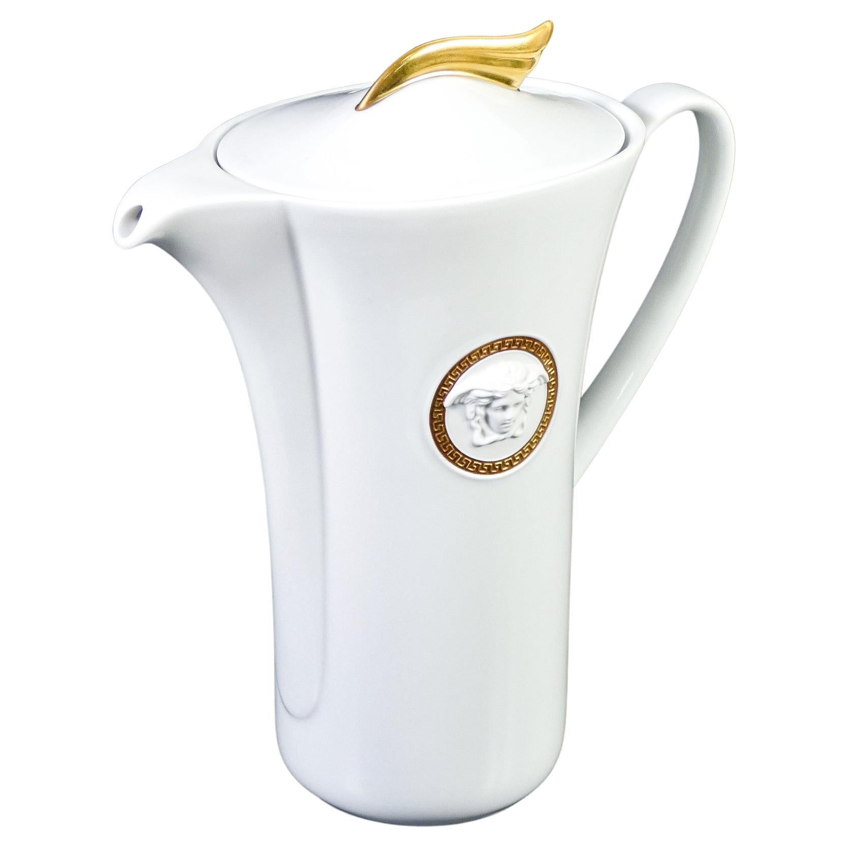 Coffee Pot Versace Medaillon Meandre D'or, Ikarus by Paul Wunderlich.  Rosenthal For Sale at 1stDibs